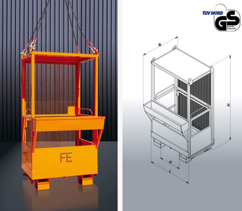 1073 Arbeitsbühne  für Kran Typ 1073 Zeichnung